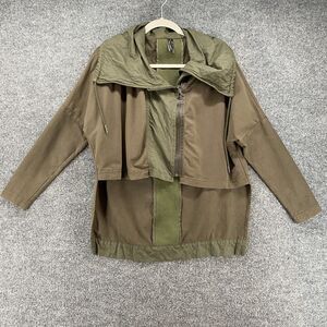 Stella Carakasi Jacket Women S/M Green Full Zip Hi Low Ladies Classic Minimalist